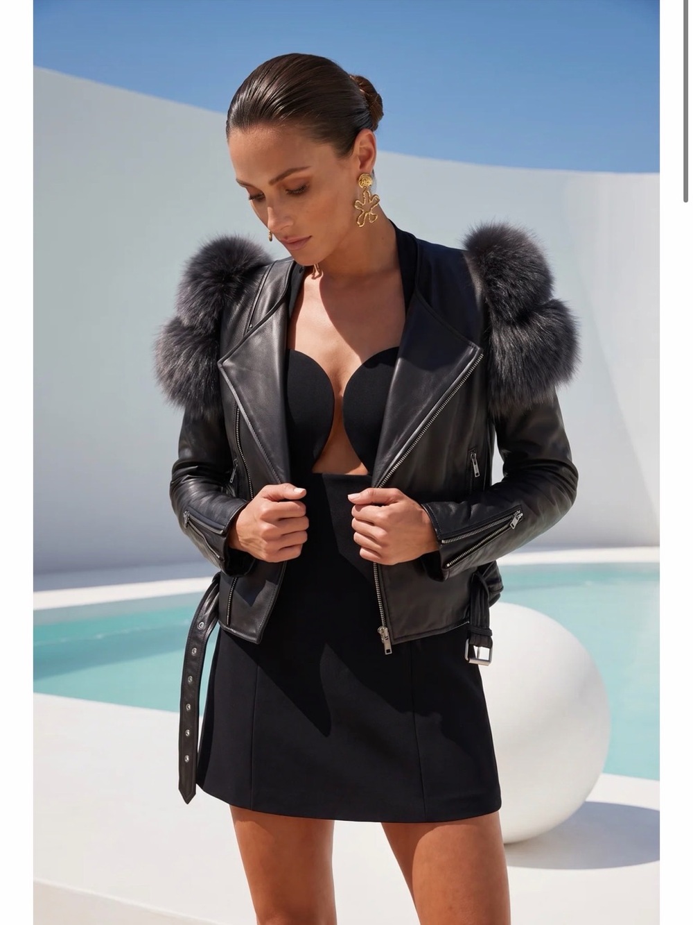 Lisa Maree - Women’s Black Lilac Street Leather Jacket - Size: XS